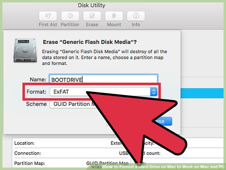 Formatting hard drive for mac